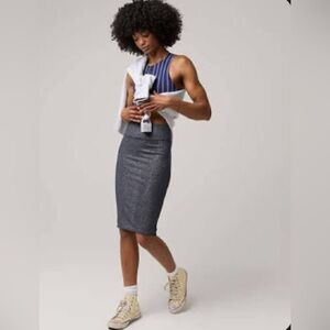 offline by Aerie Midnight-in-Seamless Shine MIDI Skirt